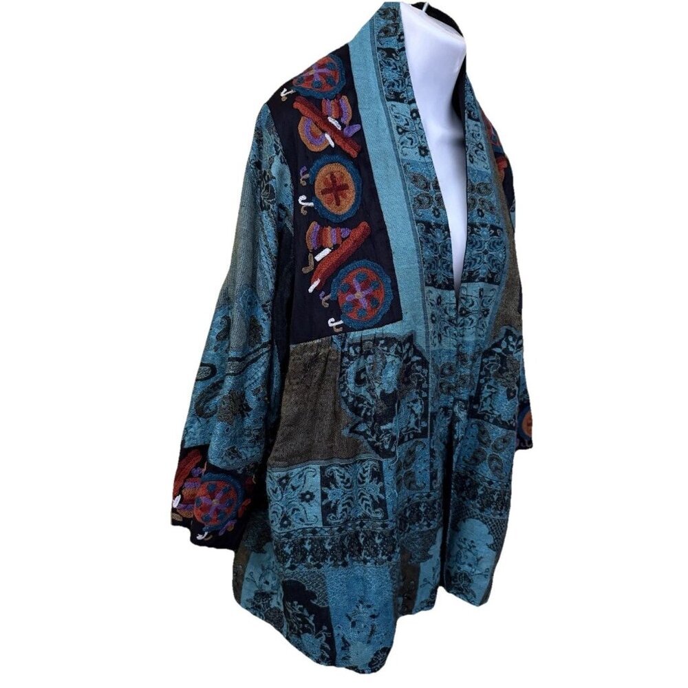 Soft Surroundings Tunic Embroidered Sedona SZ Large Artsy Sedona Fairy Whimsical